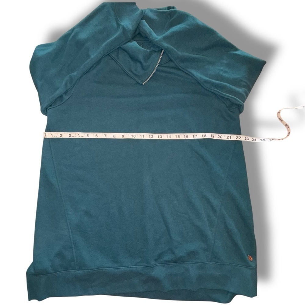 LANE BRYANT LIVI Zipper Split Neck Cowl Sweater - Teal 14/16 - Picture 7 of 13